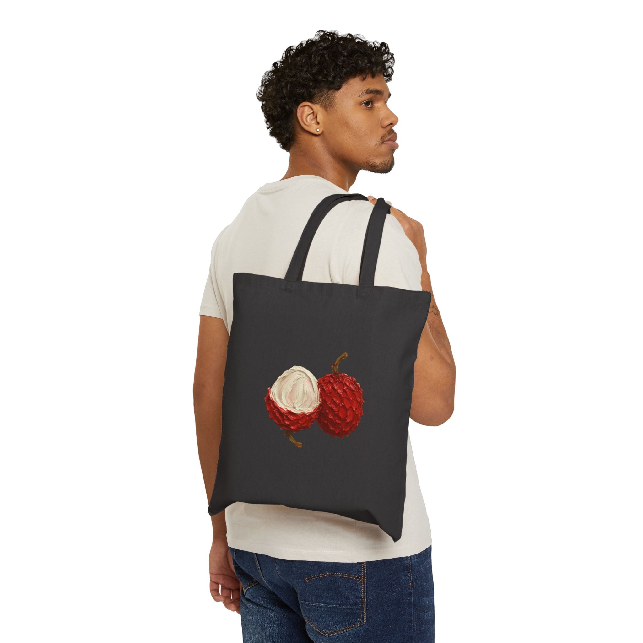 Cute Lychee Paint Canvas Tote Bag